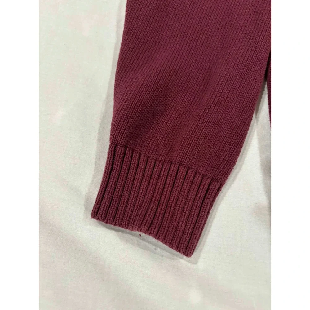 LL Bean Mens Burgundy 100% Cotton‎ 1/4 Zip Sweater XL REG